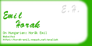 emil horak business card