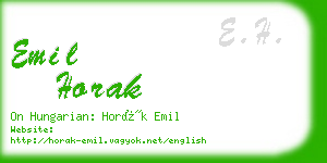 emil horak business card